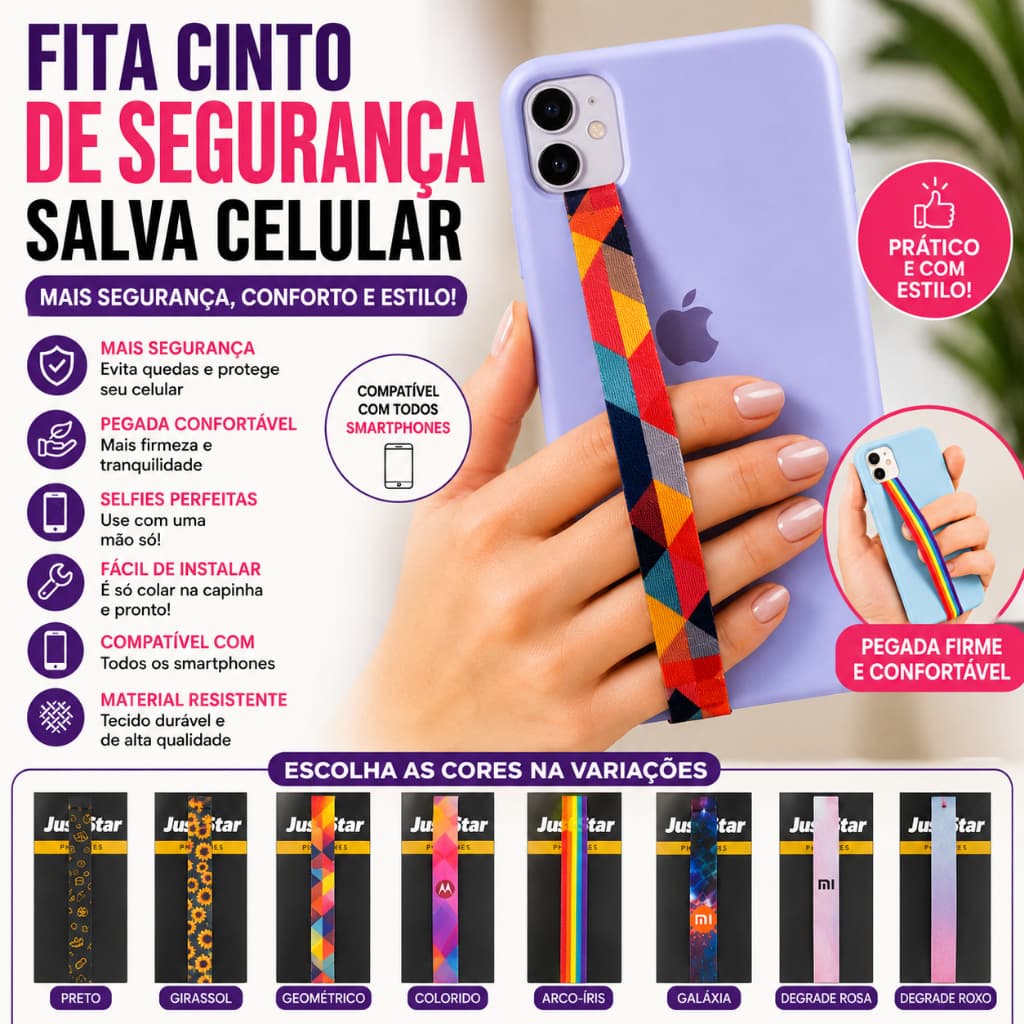 Fita Cinto De Segurança Salva Celular