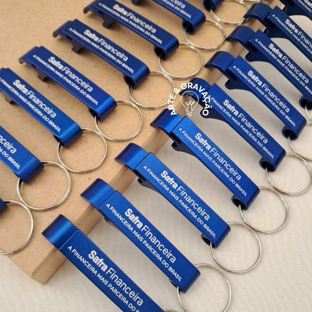 100 Chaveiros Abridor Personalizado - Impressão laser