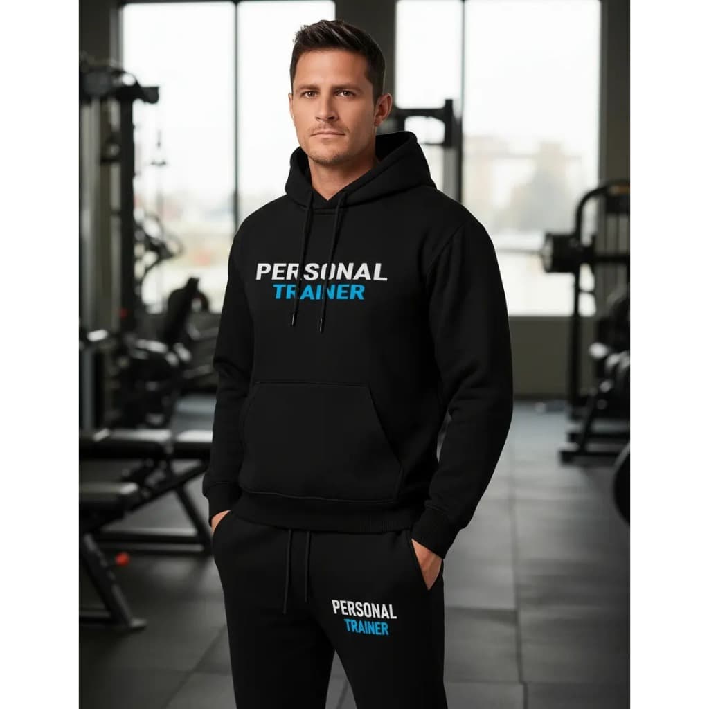 Conjunto Calça E Blusa Personal Trainer Moletom Uniforme Gym