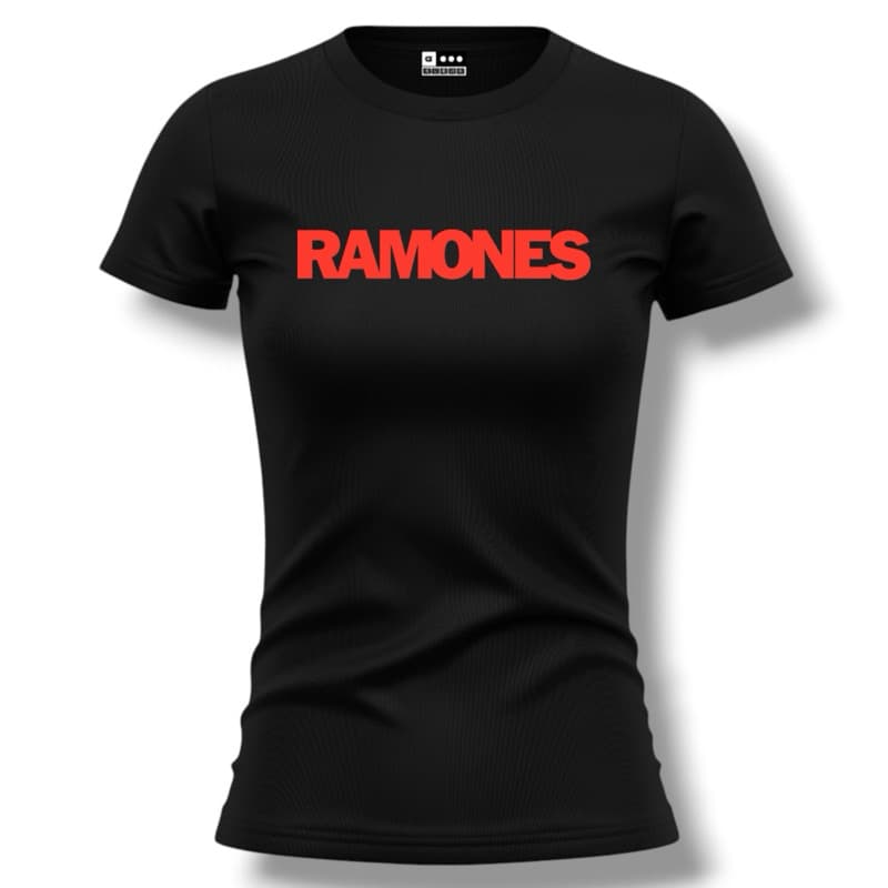 Camiseta Feminina RAMONES Dry Fit Banda Rock Baby Look Academia