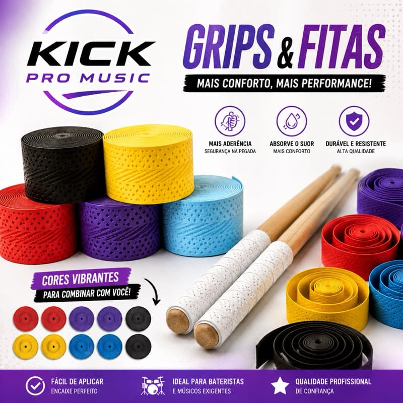 Par de Fitas Grip EVA Para Baquetas Kick