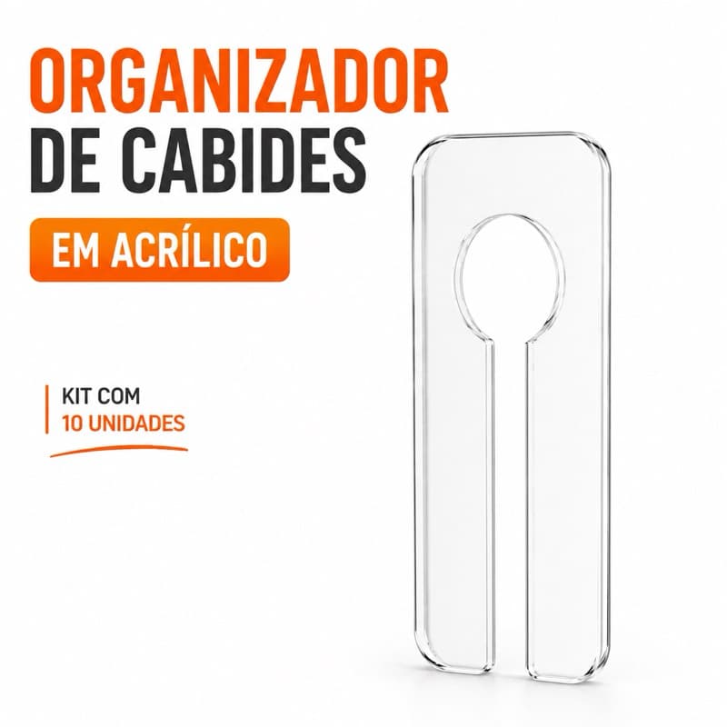 Organizador de Cabides - Kit 10 Unidades  - Araras Lojas closet - divisória de Cabides Em Acrílico