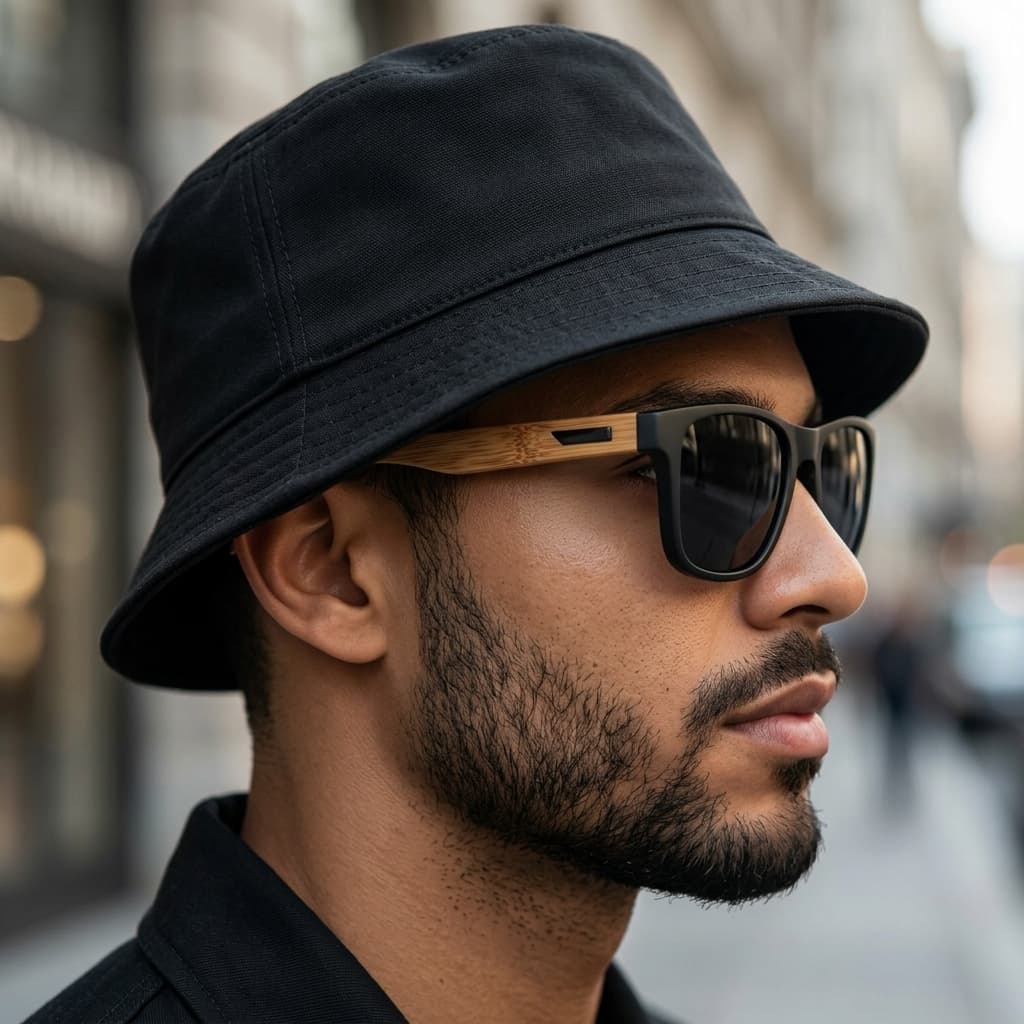 Kit Bucket Hat Adulto Com Óculos De Sol UV400 Estiloso Unissex Praia Viagem Passeio Casual Moderno
