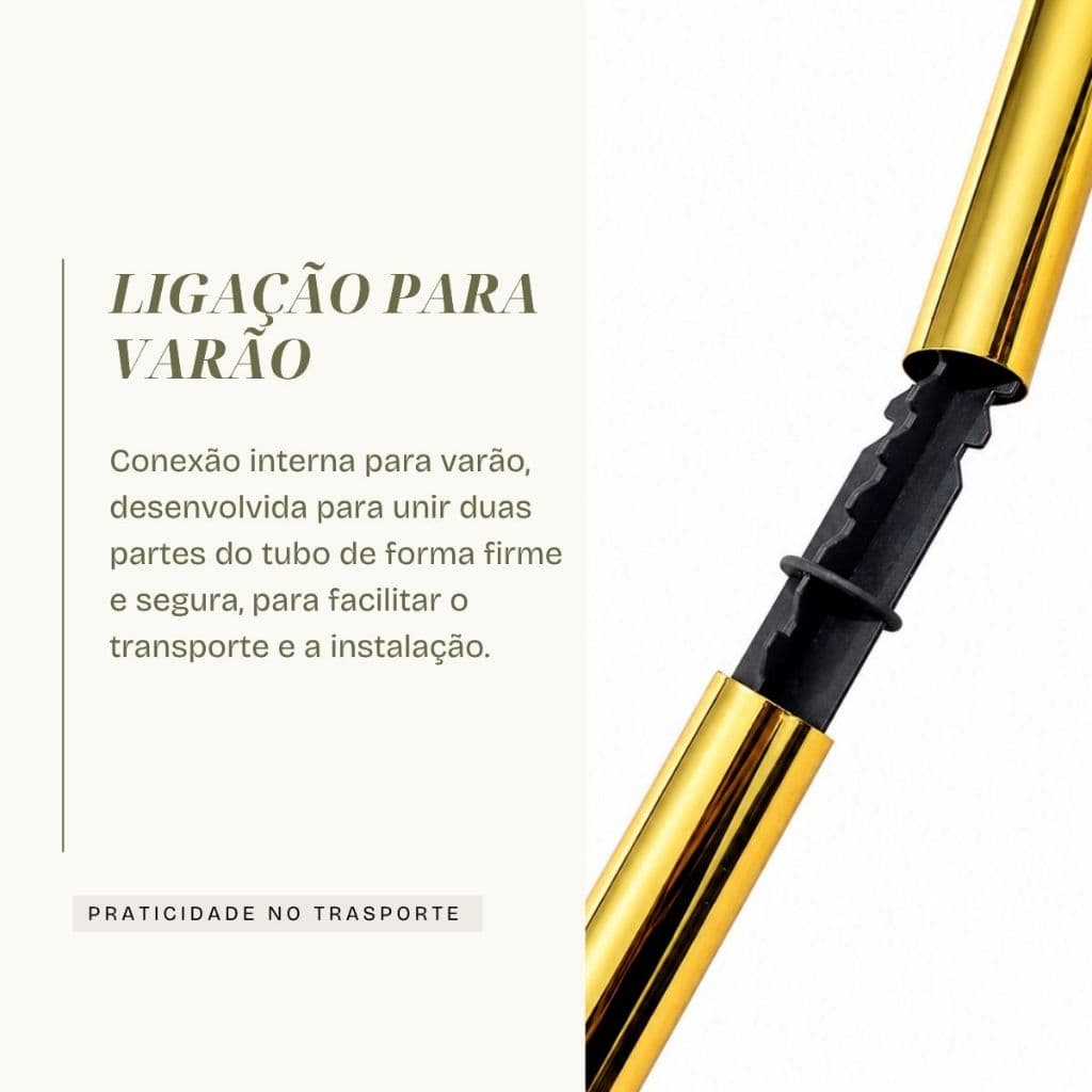 Emenda Serrilhada para Varão de Cortina Prolongador Reforçado Conector Resistente