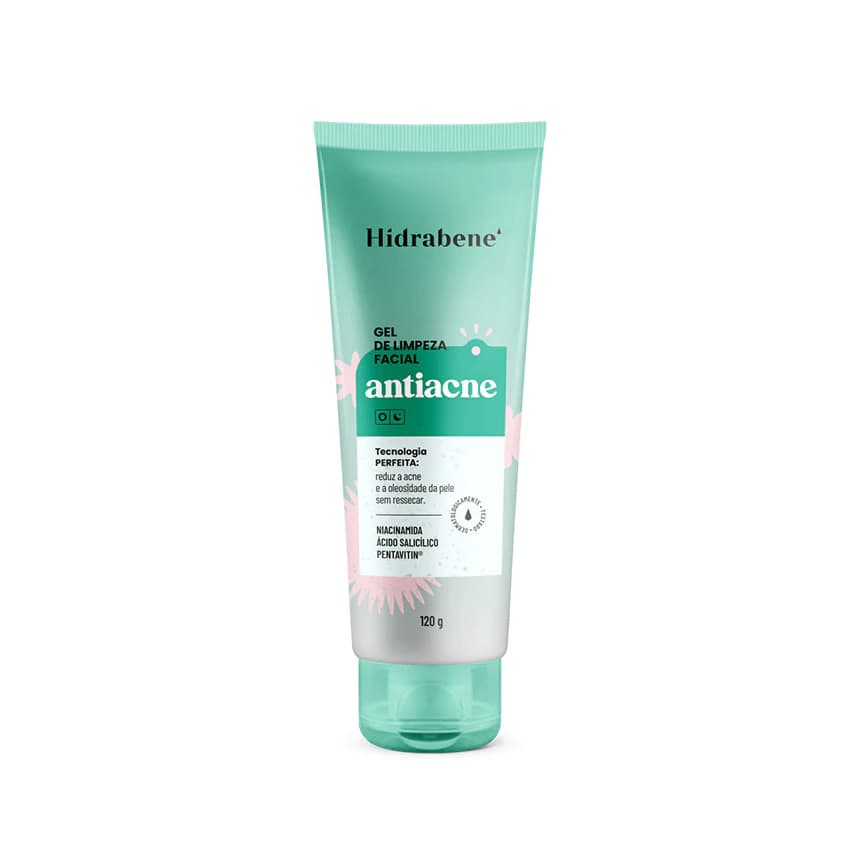 Gel De Limpeza Facial Antiacne Pele Oleosa Acneica 120g - Hidrabene