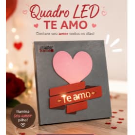 Quadro Decorativo LED Dia dos Namorados – Te Amo / Love You ❤️