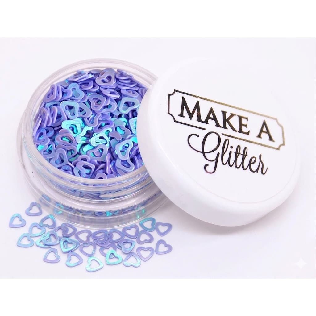 Glitter Coração Vazado Roxo Maquiagem Unhas Resina Vela 3g