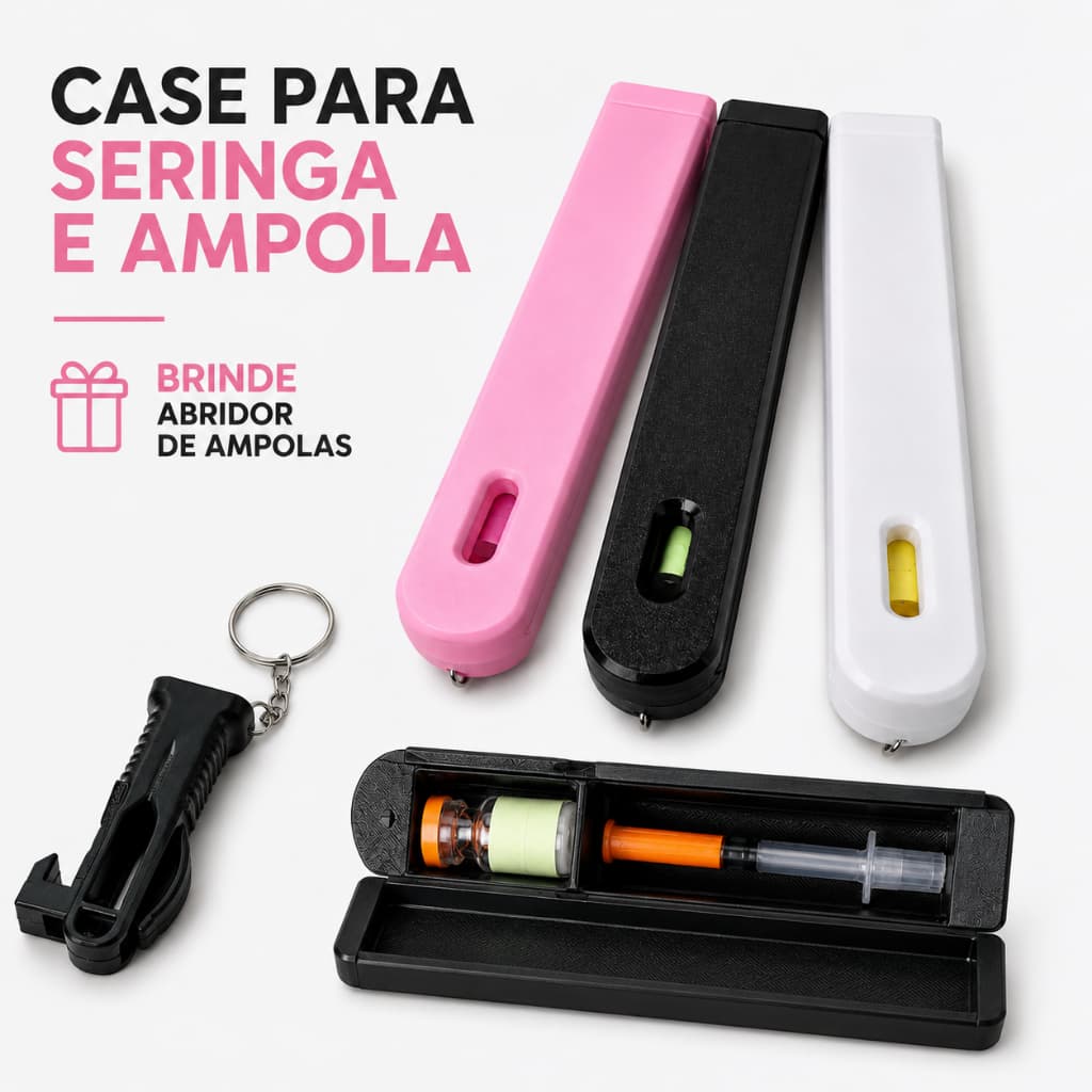 Estojo Case Porta Seringa e Ampola Rígido