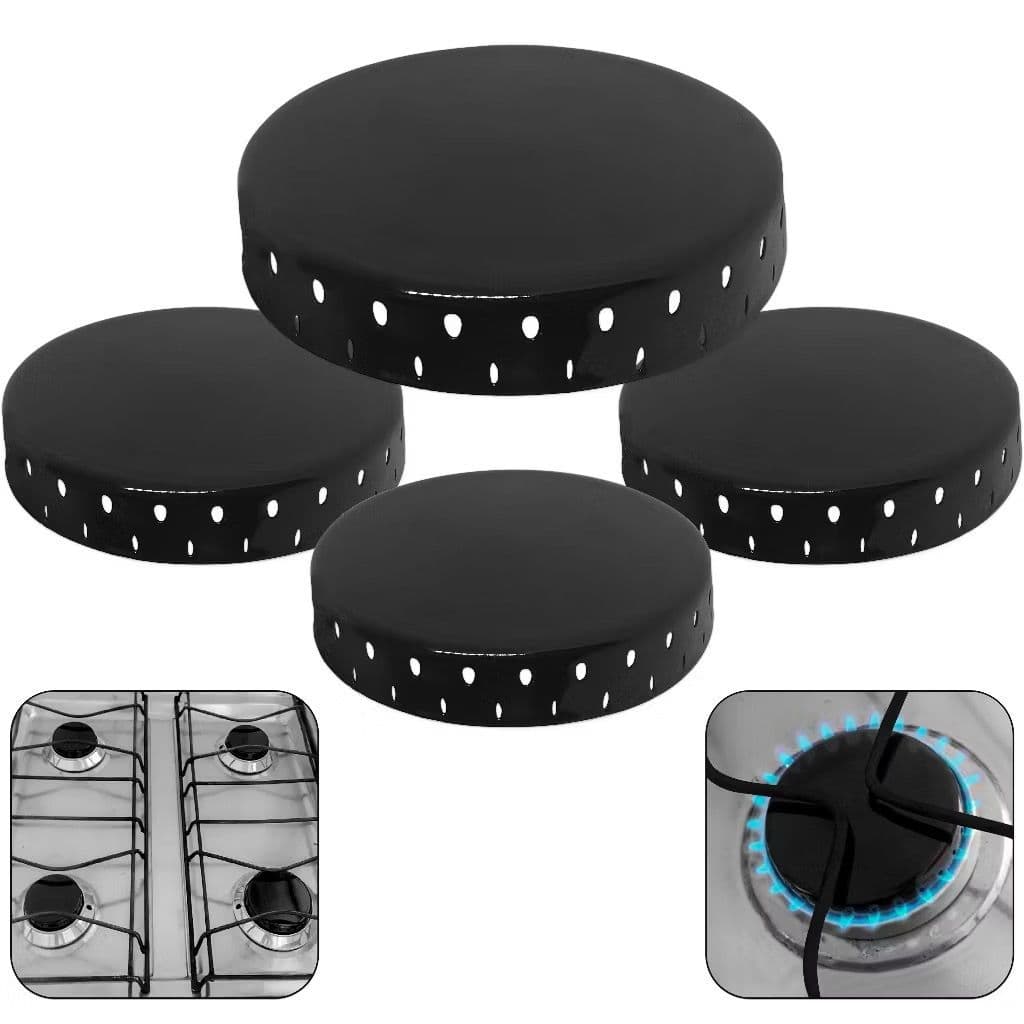 Kit 4 Espalhadores Tampinhas Boca Fogão Dako Continental Consul 3 Pequenas (6cm) e 1 Grande (7,3cm )