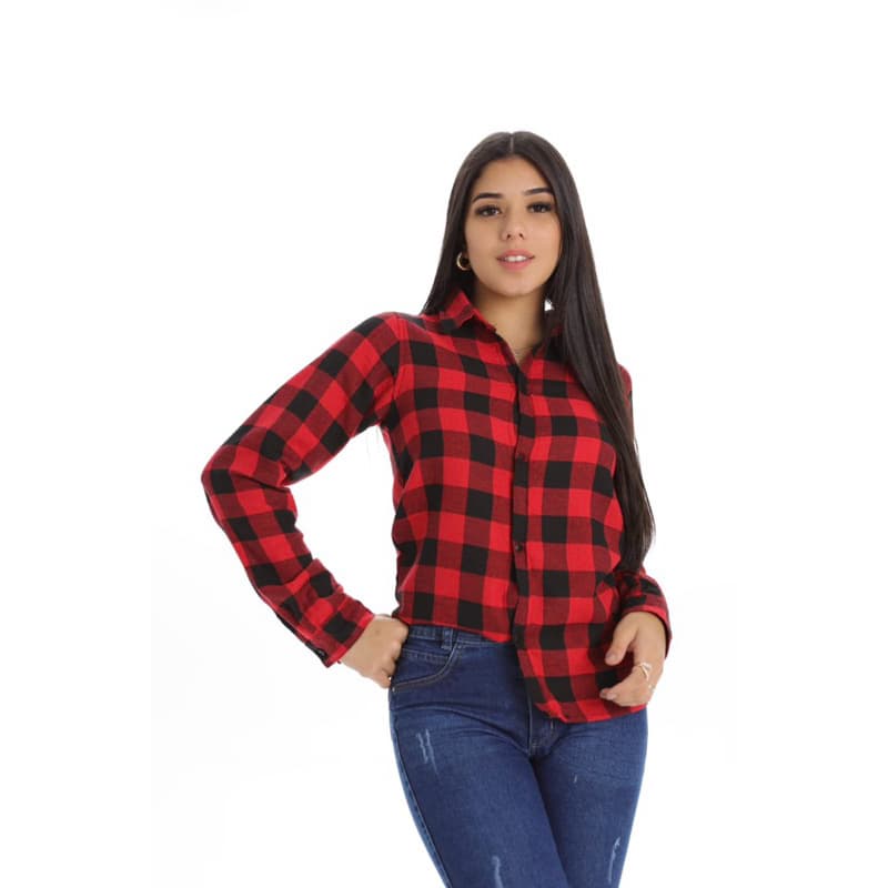 Camisa feminina Infantil Juvenil Xadrez Quadriculada festa junina Julina manga longa flanelada quentinha