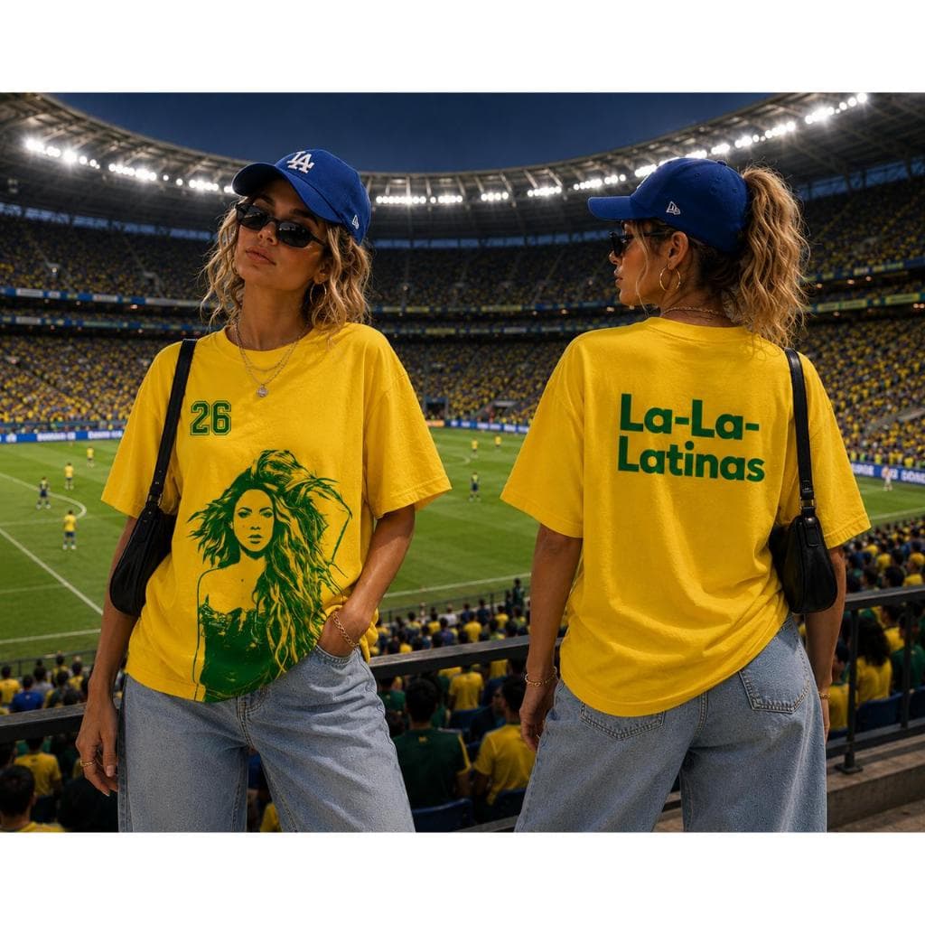 Camiseta Brasil Cantora POP Premium Feminina La-La-Latinas 100% Algodão Lançamento