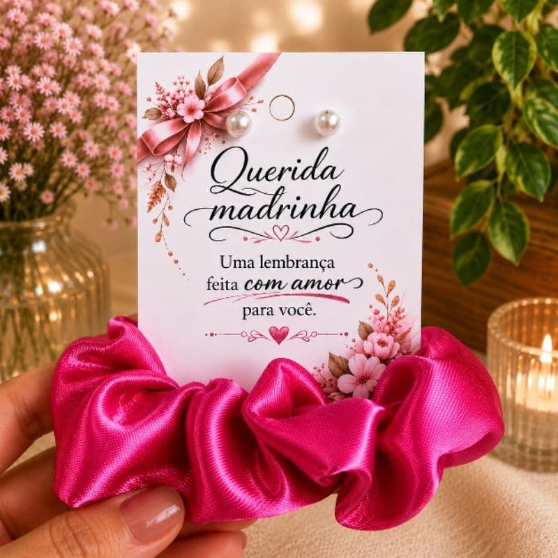 50 Tag Personalizada, Scruchies Cetim Lembracinhas Madrinha casamento, Mimos  Madrinhas Casamento.