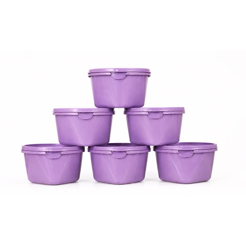 Kit 6 Potes Plásticos com Tampa 700ml – Hermético, Resistente, Ideal para Cozinha e Marmita vermelho