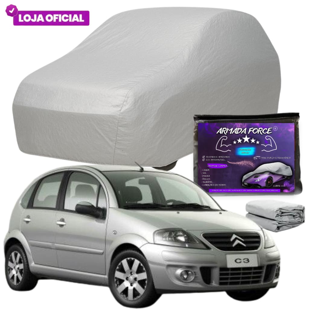 Capa Cobrir Citroen C3 Antigo ARMADA FORCE Impermeável 100% Sem Forro Protege Sol Chuva Anti-UV