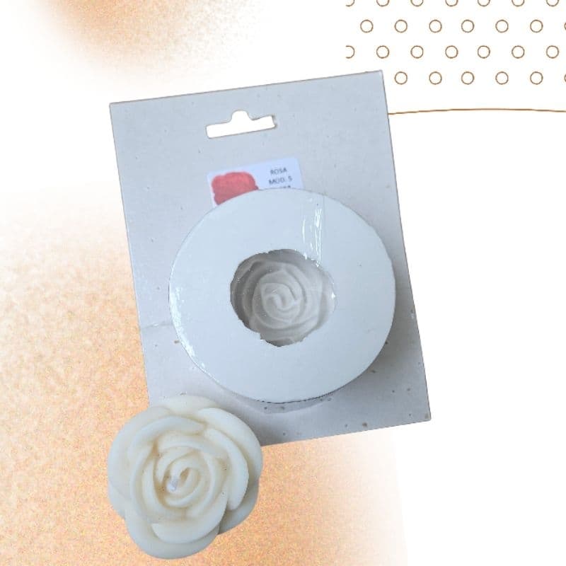 Molde de Silicone Rosa Chá 5,5x4cm Forma para Velas Biscuit Gesso Resina Sabonete