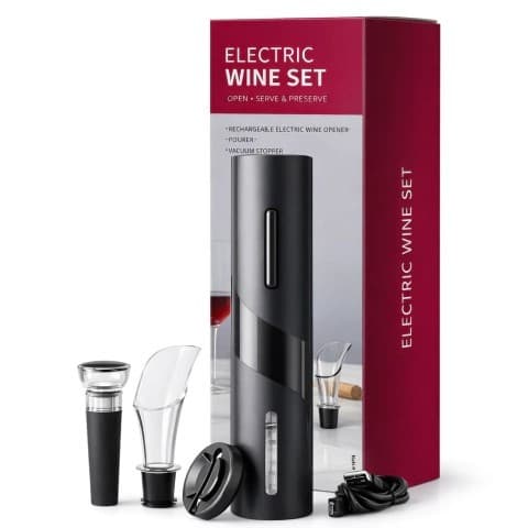 Abridor Sacacorchos Elétrico / Abridor de Vinho Elétrico Recarregável Electric Wine Set