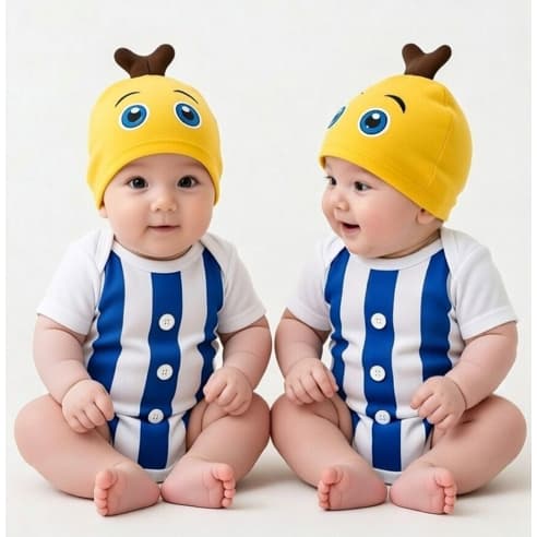Body Bebe  Presente Gemeos Mesversario Menino Fantasia Bananas De Pijamas