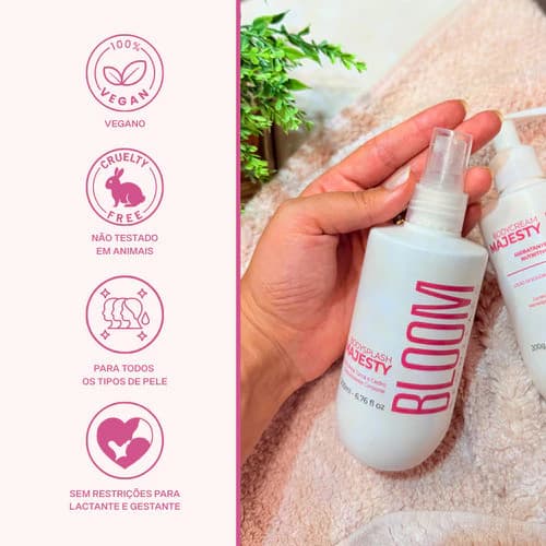 Kit Body Splash Majesty - Deo Colônia - Bloom - 200 Ml Spray + Loção Hidratante 200g