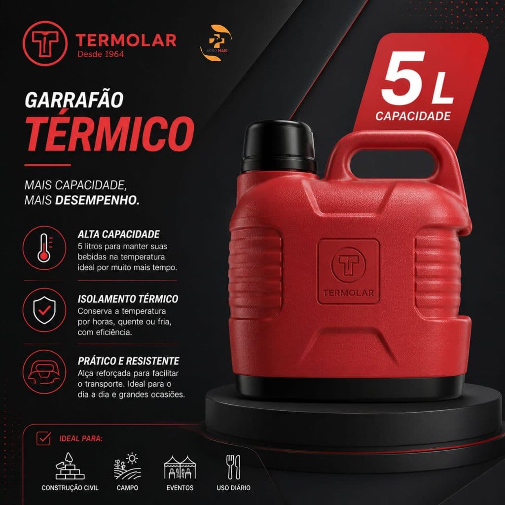 Garrafão Supertermo Térmico de 5 Litros - Termolar