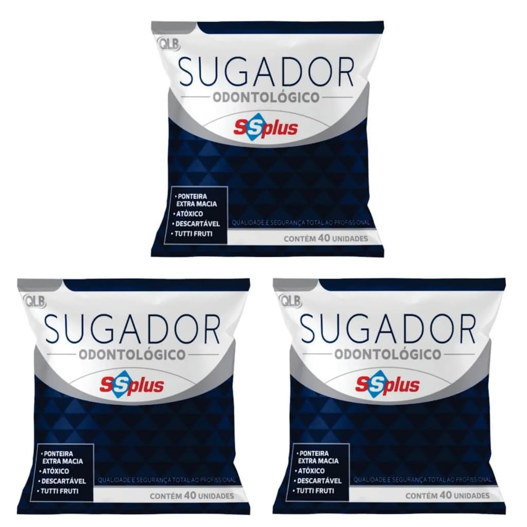 Kit 120 Sugador Odontológico SS Plus