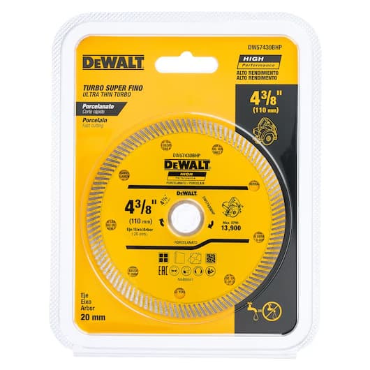 Disco Diamantado 4.3/8” Dewalt Turbo Porcelanato DW57430HP Profissional