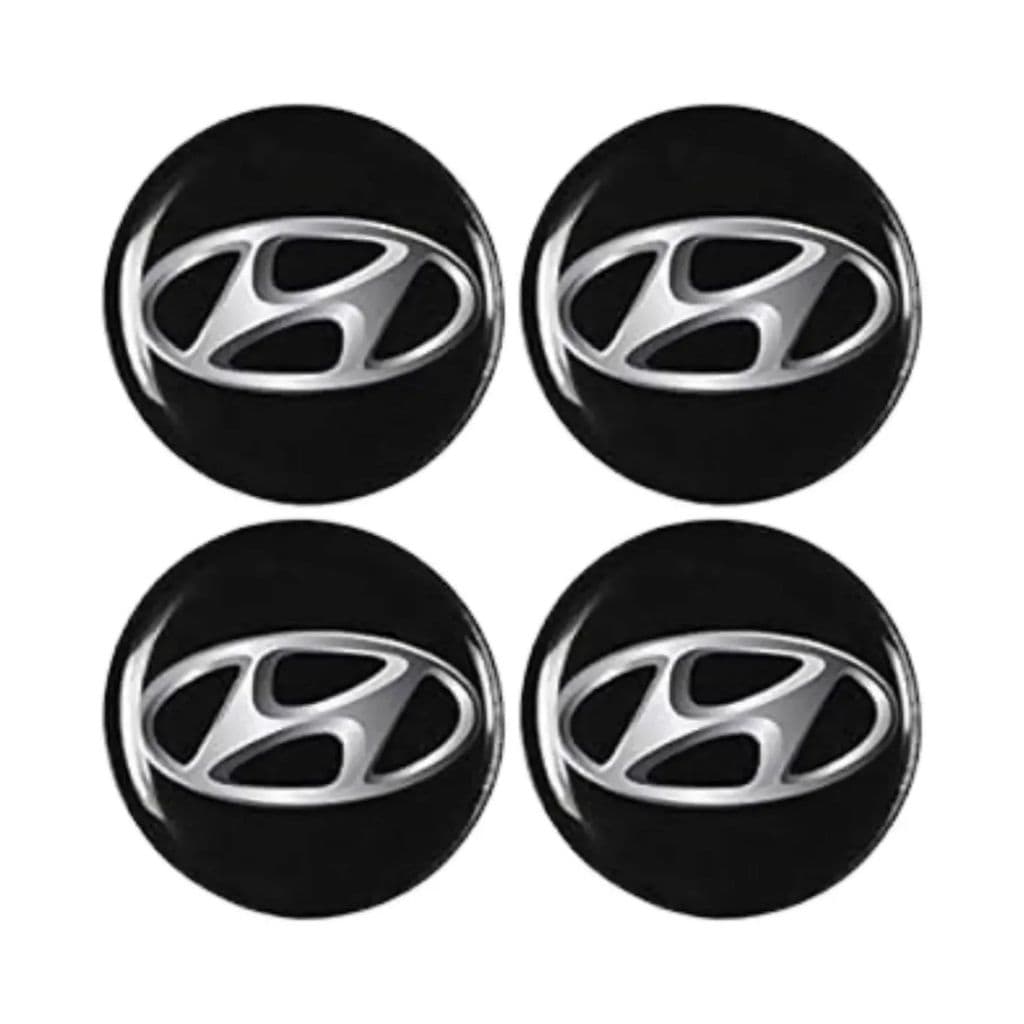 Emblema Adesivo Calota Hb20 Resinado Preto 48mm Preto