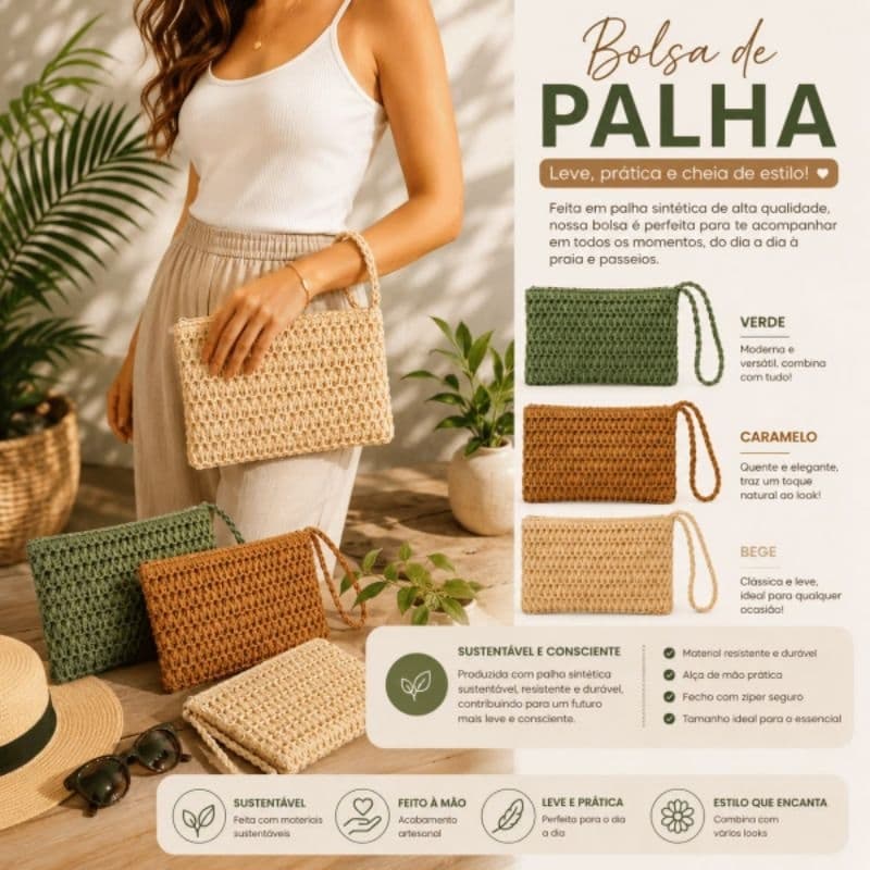 Bolsinha de Mão Carteira porta celular Porta moedas bolsa de praia feminina