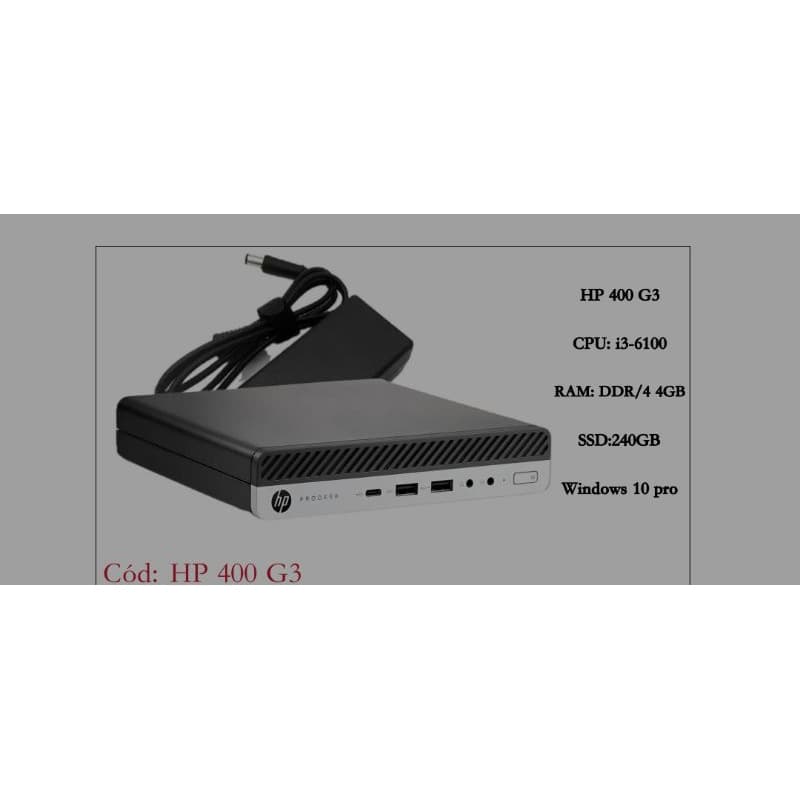 Mini desktop Hp 440 g3 i3 6th c/ 4 GB de ram , SSD 240 GB + fonte