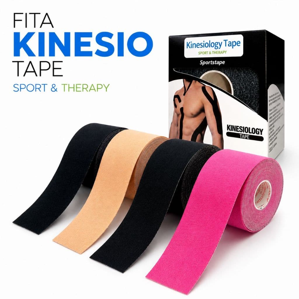 Bandagem Kinésio elástica Adesiva Fisioterapia Esportiva Terapêutica Resistente a água