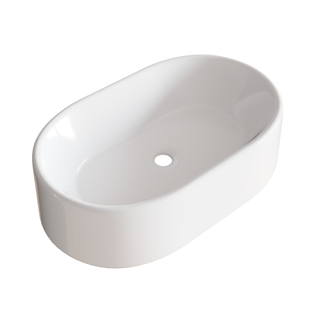 Cuba Helo Mármore Sintético Oval Moderna Branca Resistente Lavatório Banheiro Bancada Luxo Premium