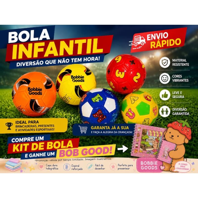 BOLA DE FUTEBOL N2 PEQUENA KIT COM 10/20/30/40 UNIDADES