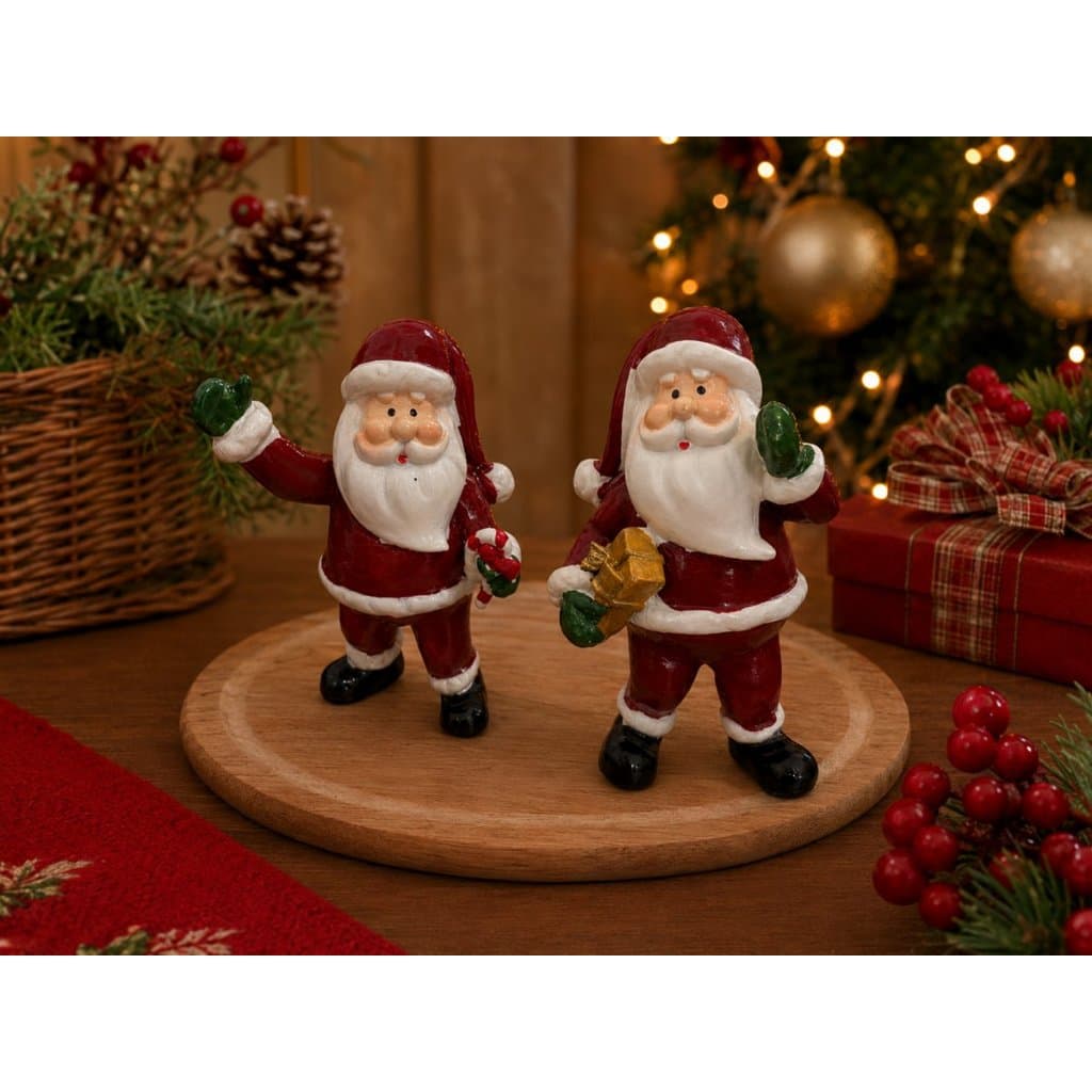 Kit 2 Papai Noel Natalino Mini Enfeite Decorativo Natal