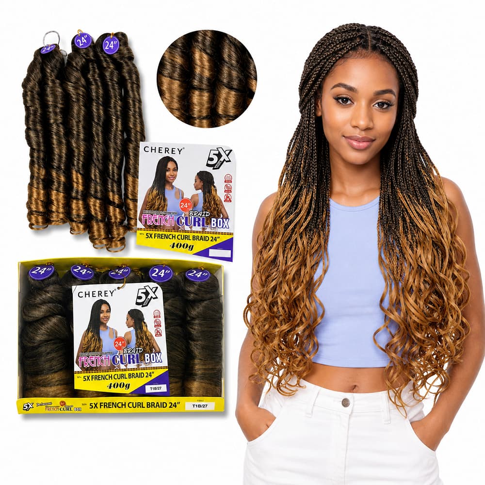 Cabelo French Curl 400g Fibra Premium Gypsy Braids Fulani Cherey