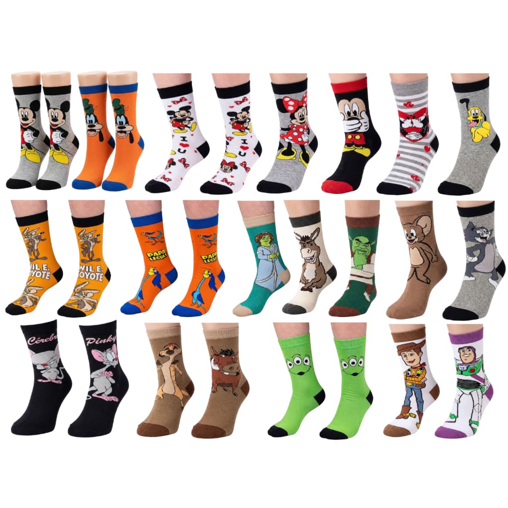 🧦Kit 6 Pares de Meias Divertidas - Personagem | Adulto/ Infantil | Cano Alto | Algodão - Conforto✨