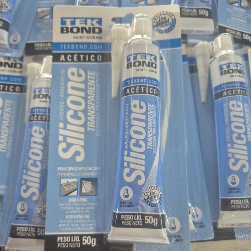 Cola Silicone Tek Bond 50g Transparente Antifungo