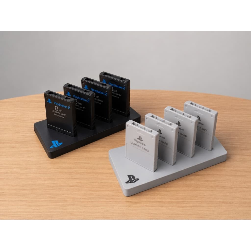 Suporte Organizador Memory Card Playstation 1 e 2 (Organizador de Memory Card PS1 / PS2 com 4 Slots)