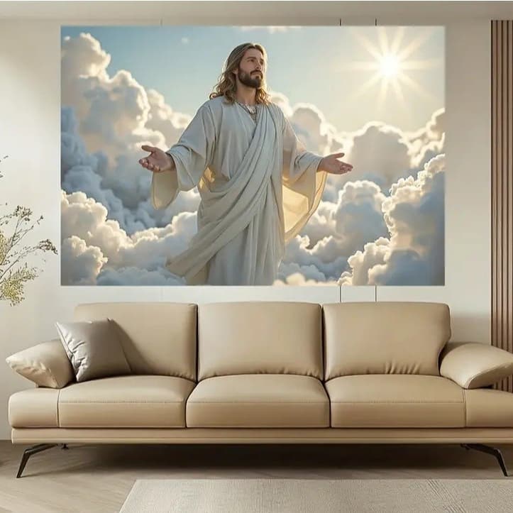 Quadro Decorativo Jesus Cristo Religioso 1 Tela Grande Decoração para Sala Igreja Quarto
