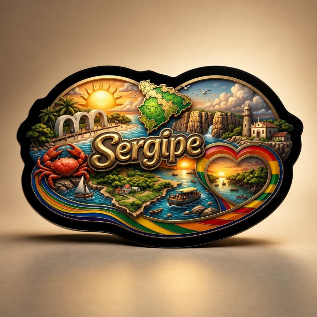 Ímã de Geladeira Sergipe personalizado resinado