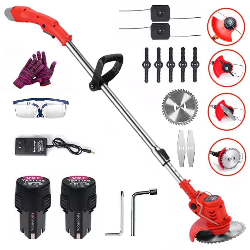Roçadeira Elétrica 12V 2 bateria portátil Cortador de Grama