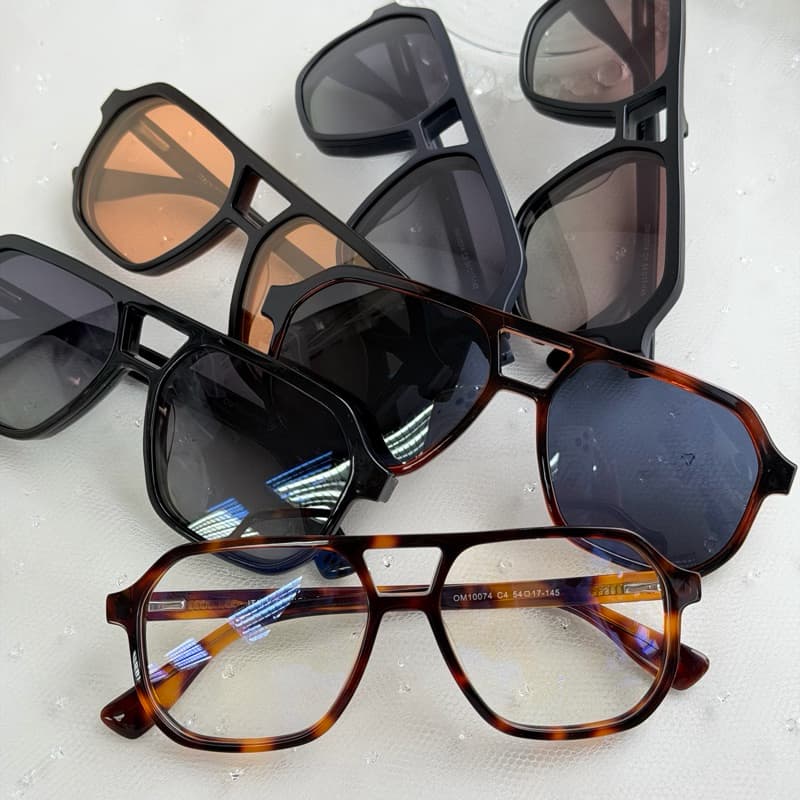 Armação de óculos Para grau masculino Clipon 2 em 1 Tudo acetato Resistente Moda Social Chique 10074