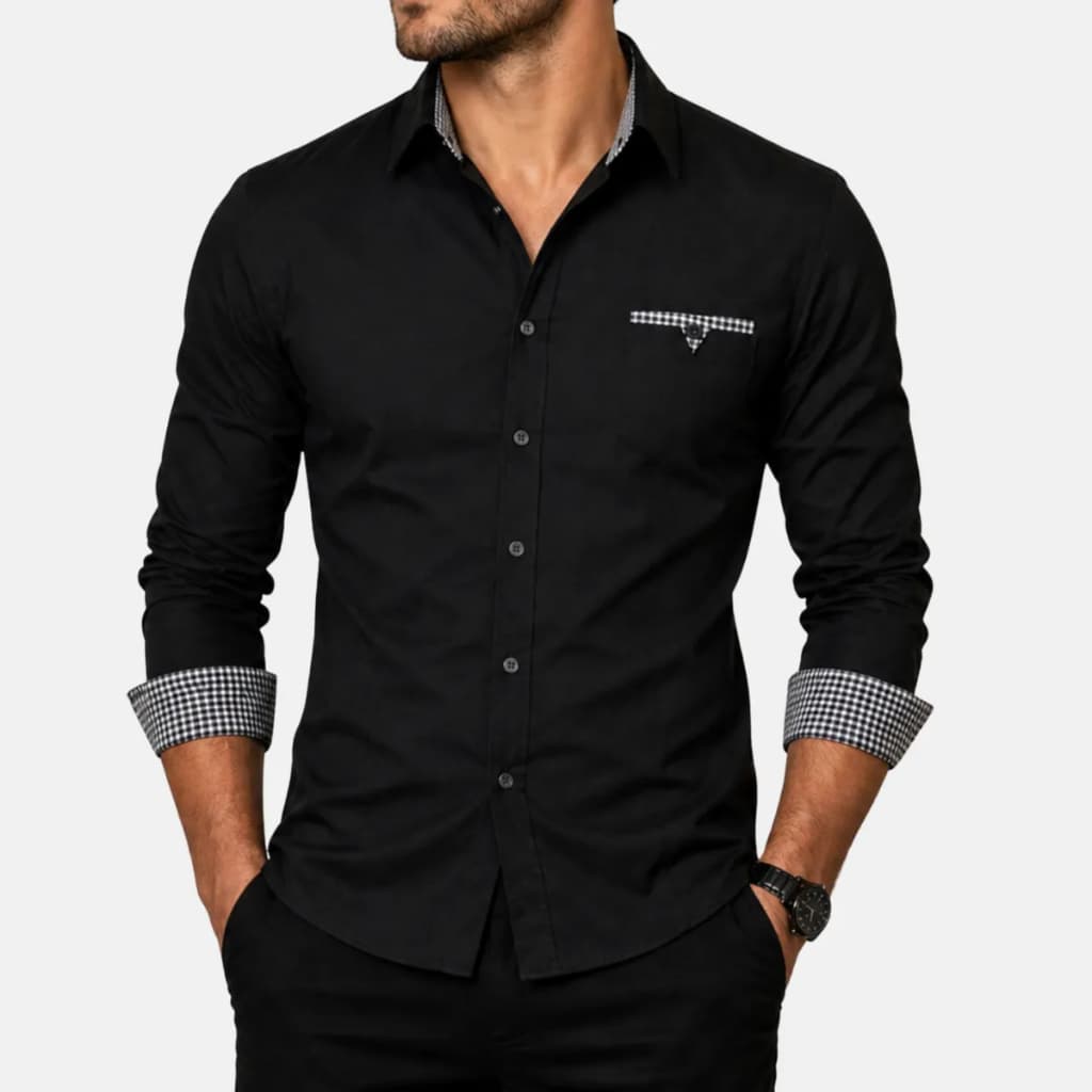 Camisa Social Masculina Manga Longa Slim Original 8% Elastano