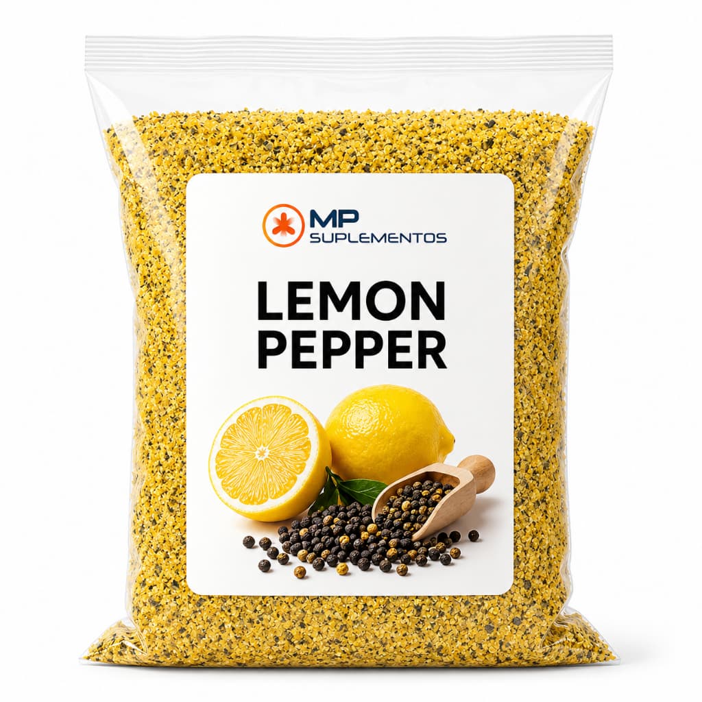 Tempero Lemon Pepper 500g Premium Limão e Pimenta-Preta 100% Puro em Pó Sem Aditivos