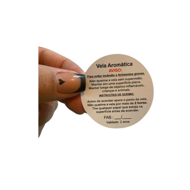 Etiquetas De Aviso / Segurança Vela - Adesivo Vinil Branco / Transparente - 2,5cm , 3cm, 4cm e 4,5cm