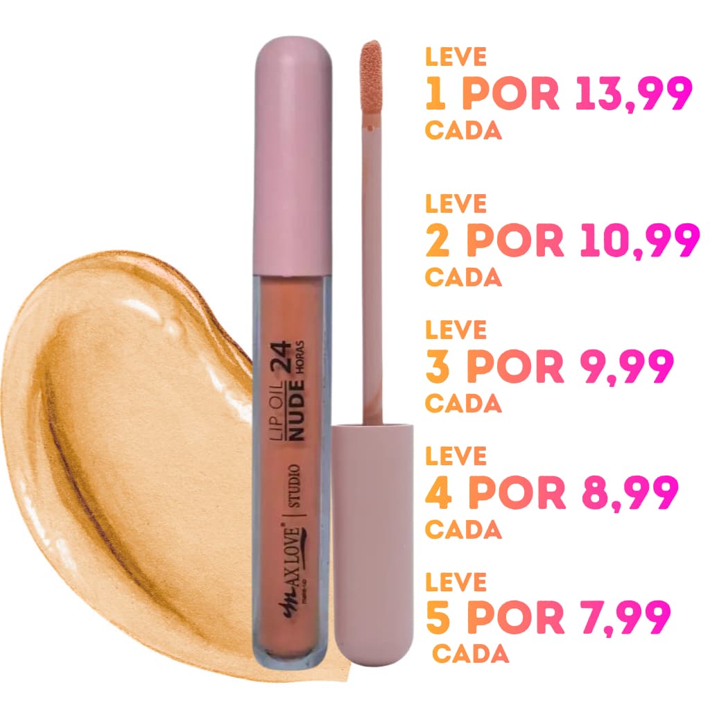 Max Love - Lip Oil Nude 24Horas 801 5ML