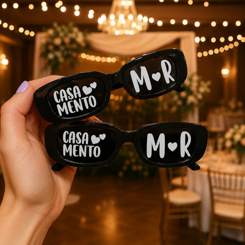 Kit 2 Óculos (PERSONALIZADO)  Casamento, Festa, noivado, pré-wedding