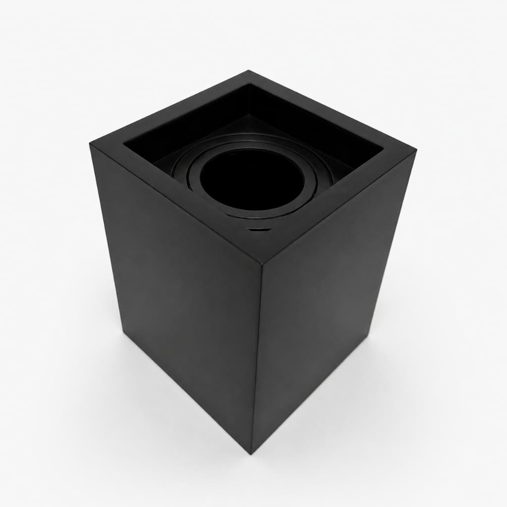 Plafon Sobrepor Quadrado Mr16 Boxit Dicroida Preto Led