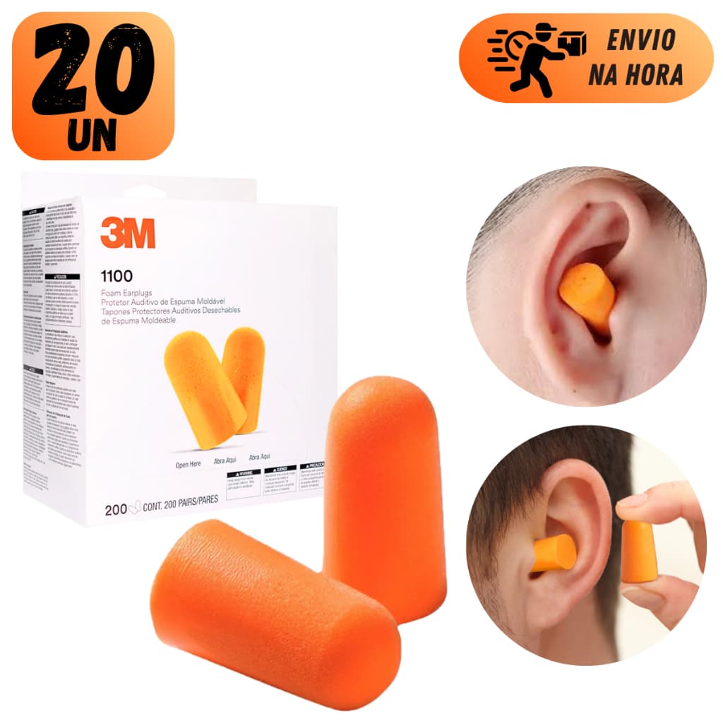 KIT PROTETOR AURICULAR ESPUMA MACIA HIPORALERGÊNICA ABAFADOR DE RUÍDO 3M PARA OUVIDOS PARA DORMIR