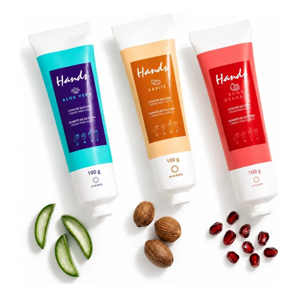 Creme de mãos Luva de Silicone Hands Hinode 100gr (Escolha sua fragrância)