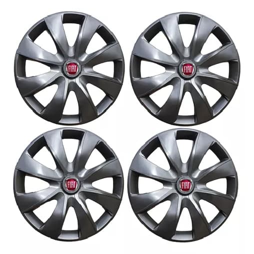 Jogo Calota Prime Fiat Grafite Argo Brava Bravo Cronos Doblo Elba Fiorino Grand Siena