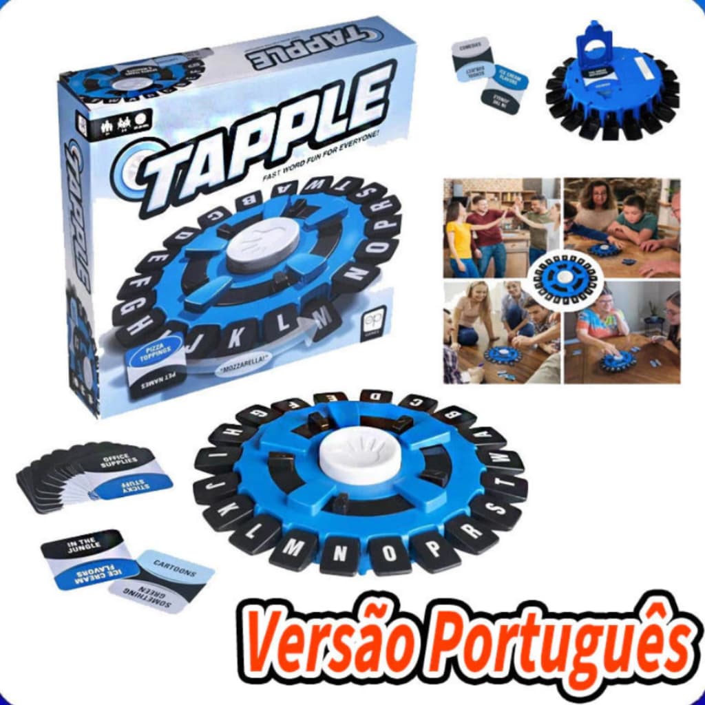 Jogo de Tabuleiro para Crianças Quick Family Stop| Rápido e Divertido Jogo de Palavras Tapple